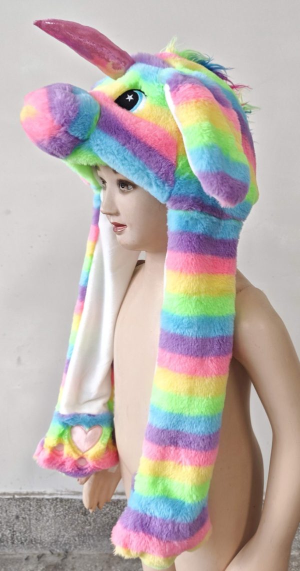 Rainbow Unicorn Flip Ears Hat - Image 2