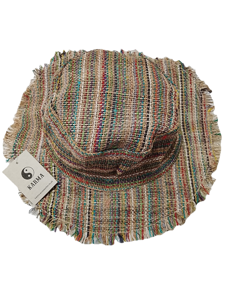 Hemp Frayed Pattern Hat - Image 6