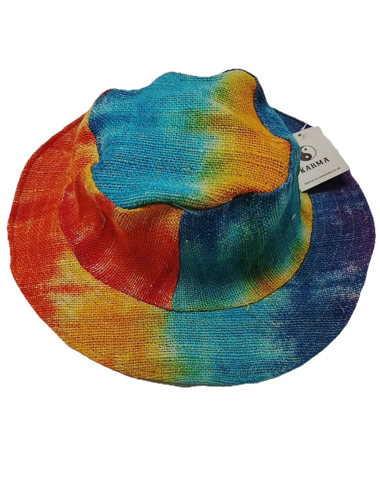 Hemp Tye Dye Rainbow Hat - Image 4