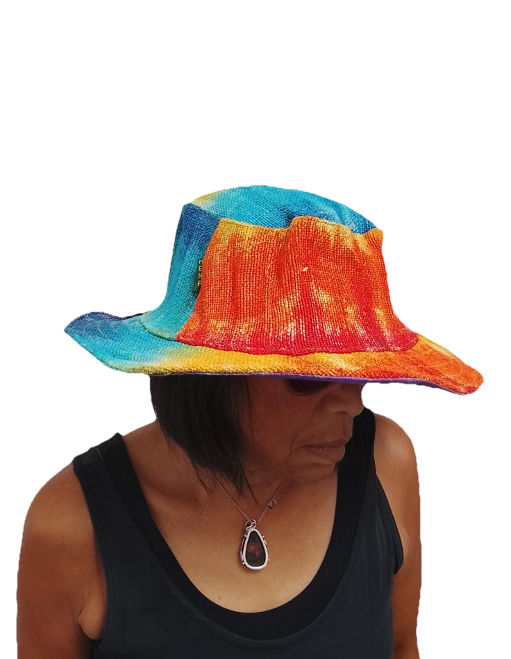 Hemp Tye Dye Rainbow Hat