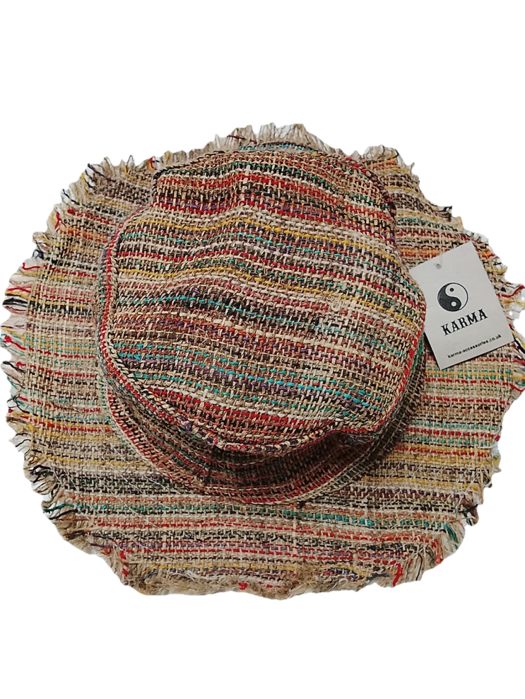 Hemp Frayed Pattern Hat - Image 3