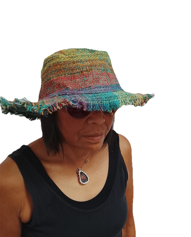 Hemp Frayed Pattern Hat