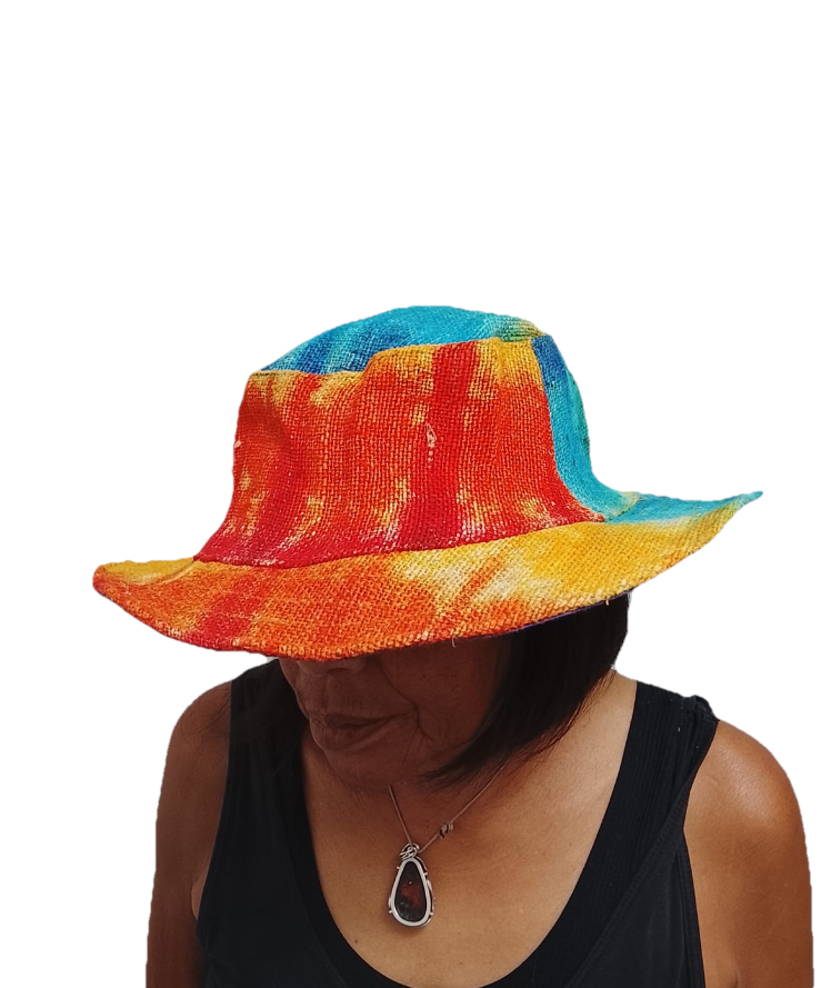 Hemp Tye Dye Rainbow Hat - Image 2