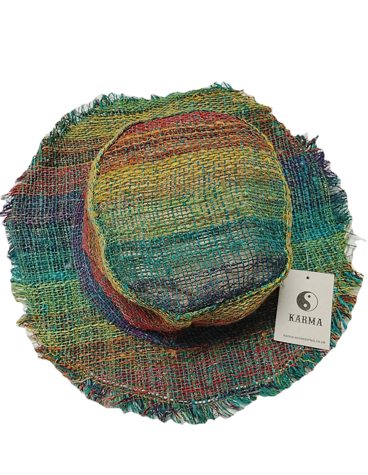 Hemp Frayed Pattern Hat - Image 2